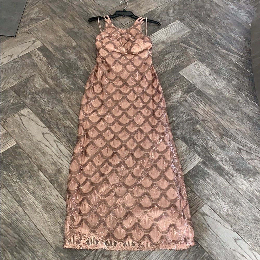 Rose gold sequin dress